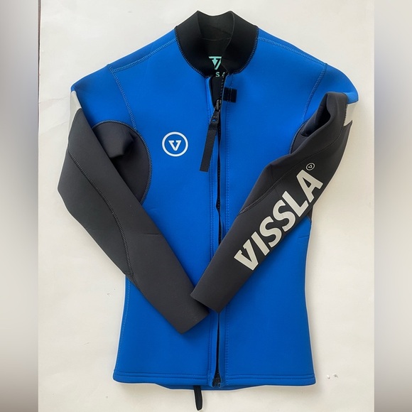 VISSLA 7 SEAS RADITUDE wetsuit long sleeve Jacket youth 10 blue black - Picture 2 of 8